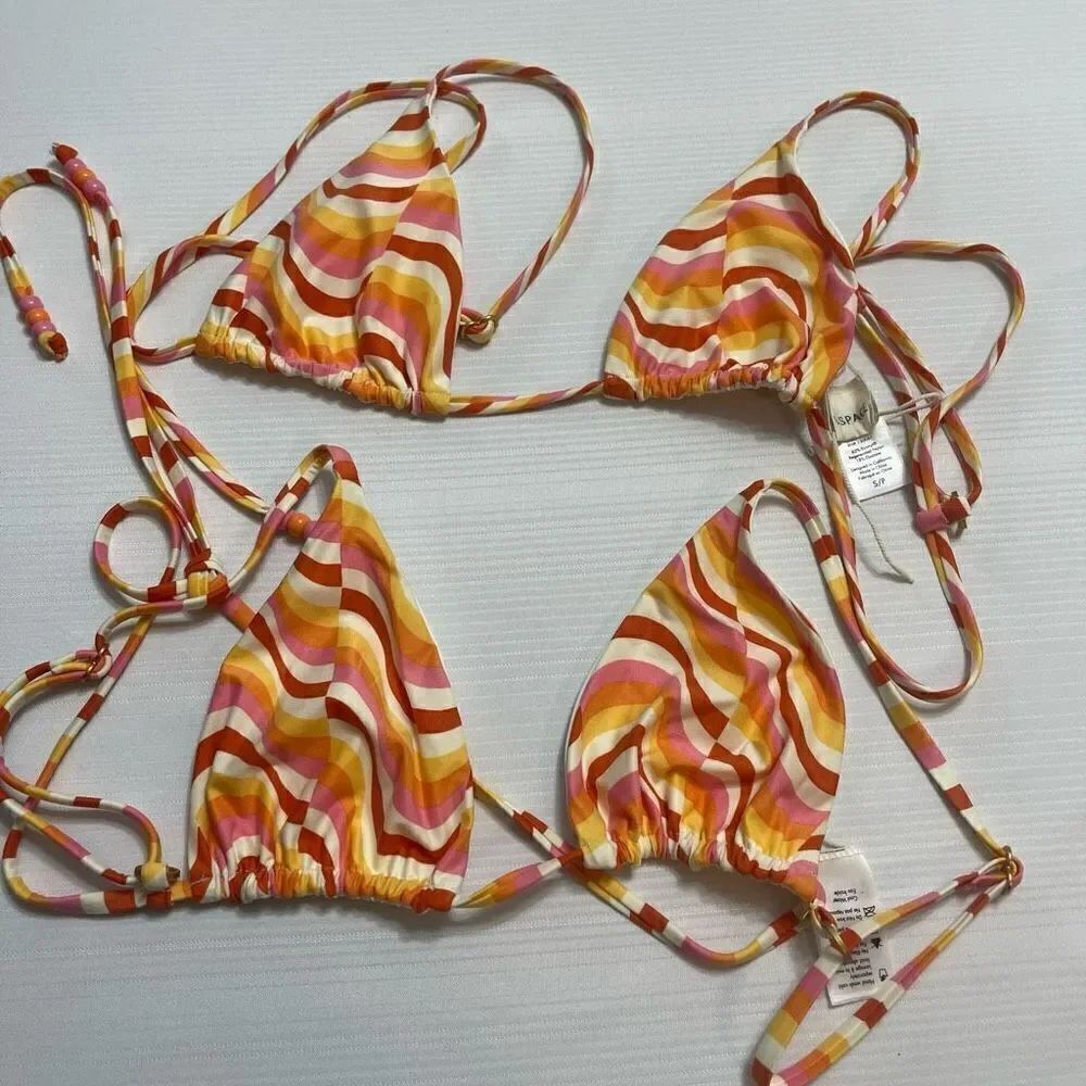 L*SPACE Helena Swirl Bikini Top Small Medium New
